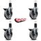 Service Caster 5'' Semi Steel Swivel 1-5/8'' Expanding Stem Caster Set with Brake, 4PK SCC-EX20S515-SSR-PLB-158-4 - alternate 4